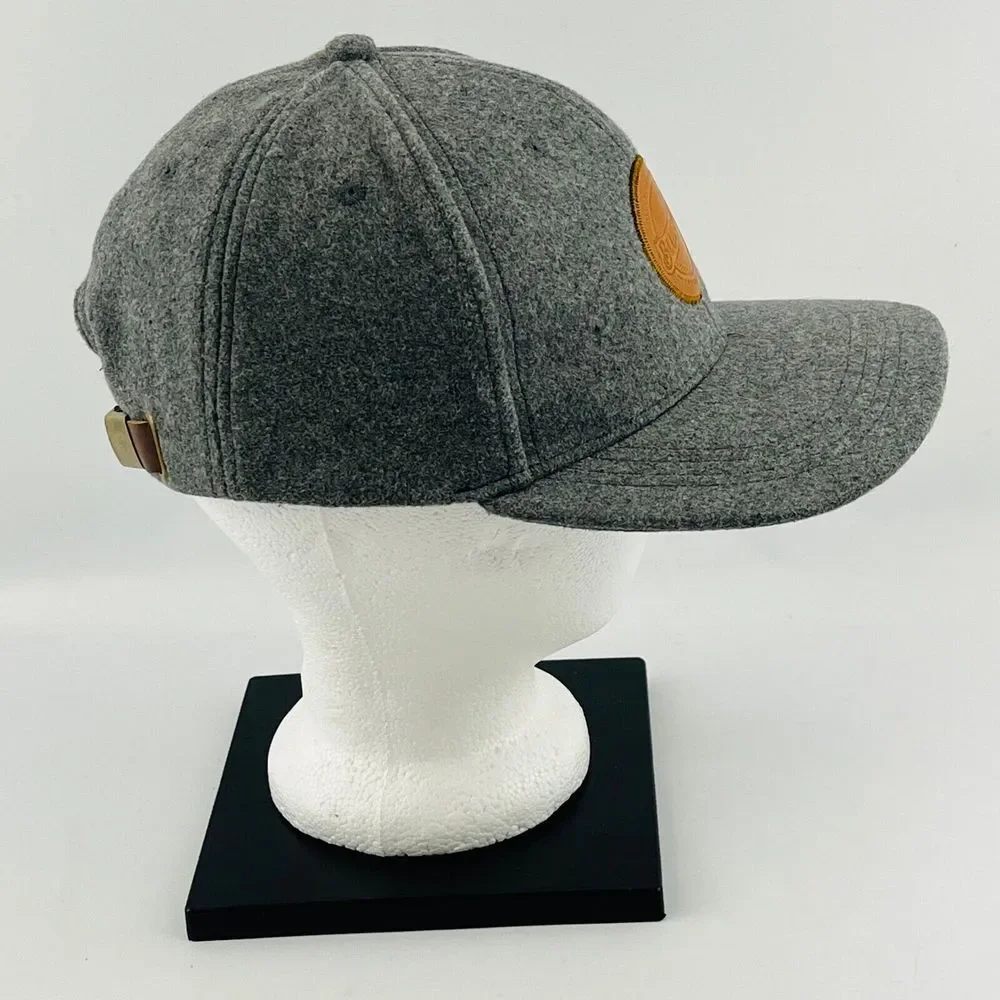 Blue Moon Brewing Company Strapback Hat Gray Fleece Leather Patch‎ Acme Apparel